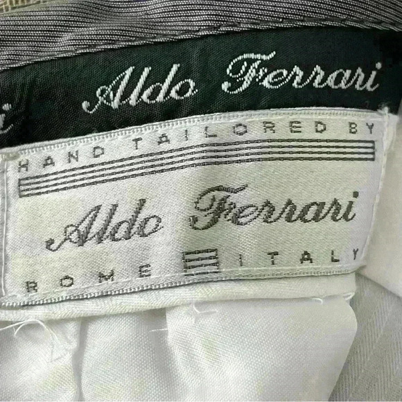 Aldo Ferrari Mens Pants 100 % Wool Rome Italy Size S34 Pleated Formal Office - Picture 10 of 13